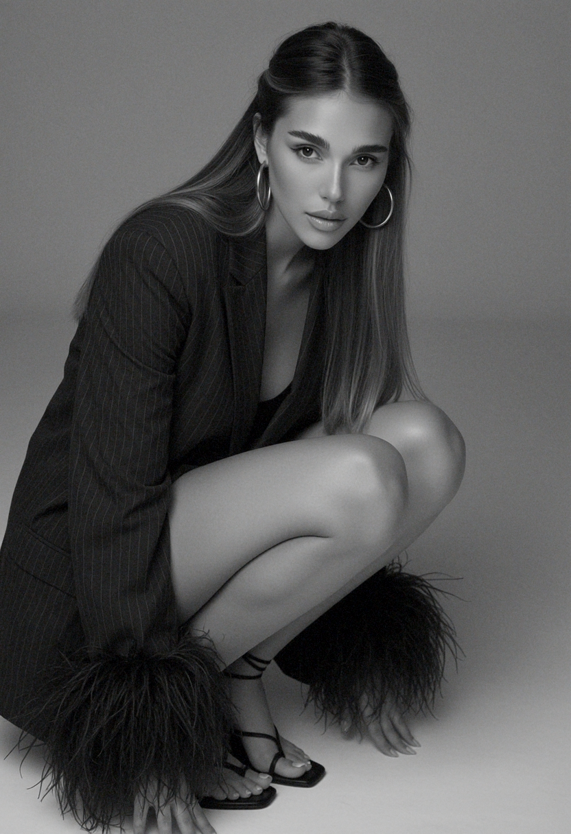 Black-and-white portrait of Marianna De Maio, founder and photographer at Coastal Lens